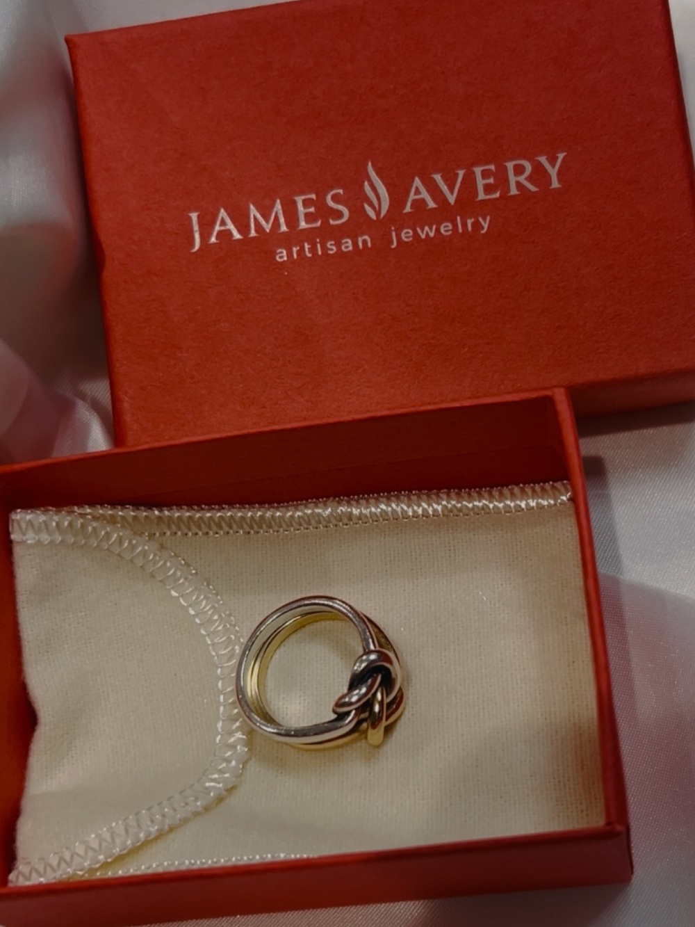 James Avery Original Lovers’ Knot Ring 14K Gold & Sterling Silver - Size 6 - Picture 3 of 7